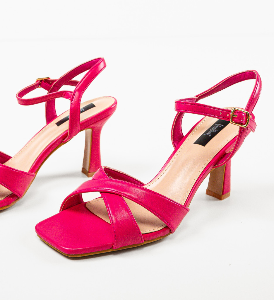 Sandale cu Toc Pendo Fuchsia - Eleganță Asigurată - imagine 7