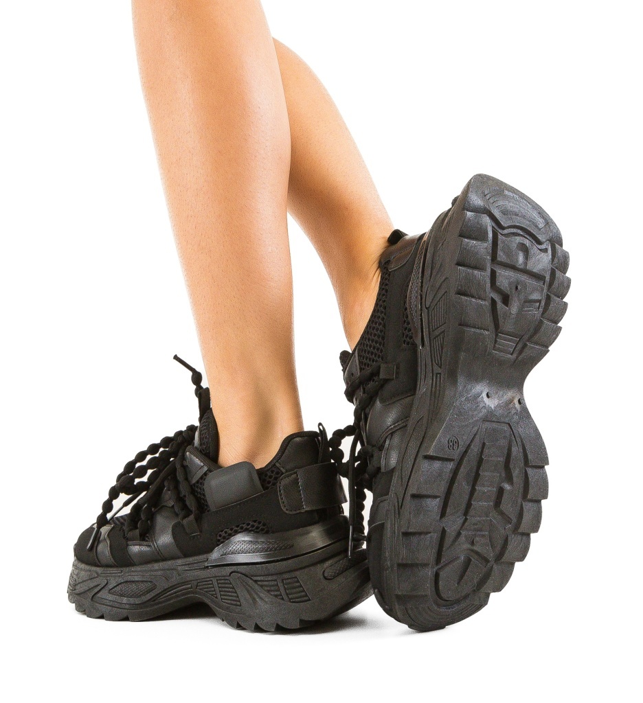 Sneakers Dama Lyud Negru | Confort și Stil Urban - imagine 2