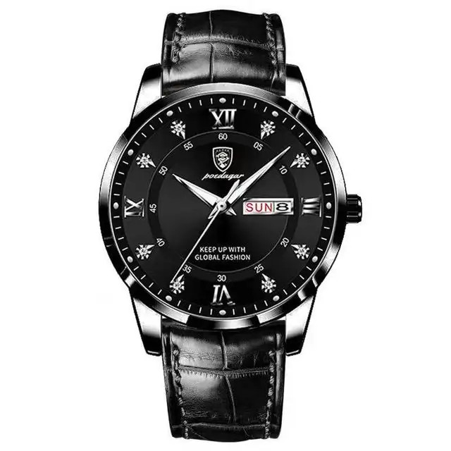 Ceas Poedagar Elegant Barbatesc cu Piele