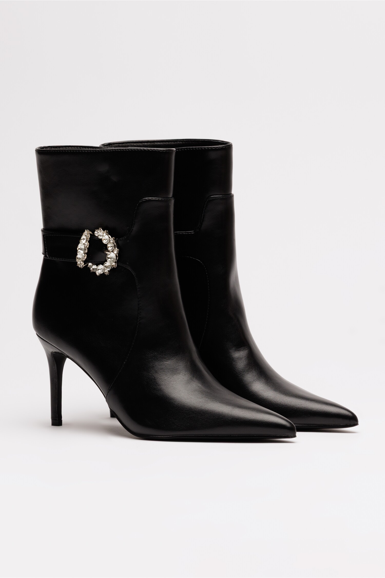 Botine Negre Elegante cu Toc Subțire