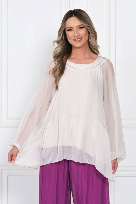 Bluză mătase & viscoză Shopika | Lejeră și elegantă