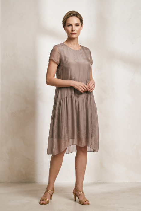Rochie Midi Bej Shopika | Eleganță și Confort - imagine 2