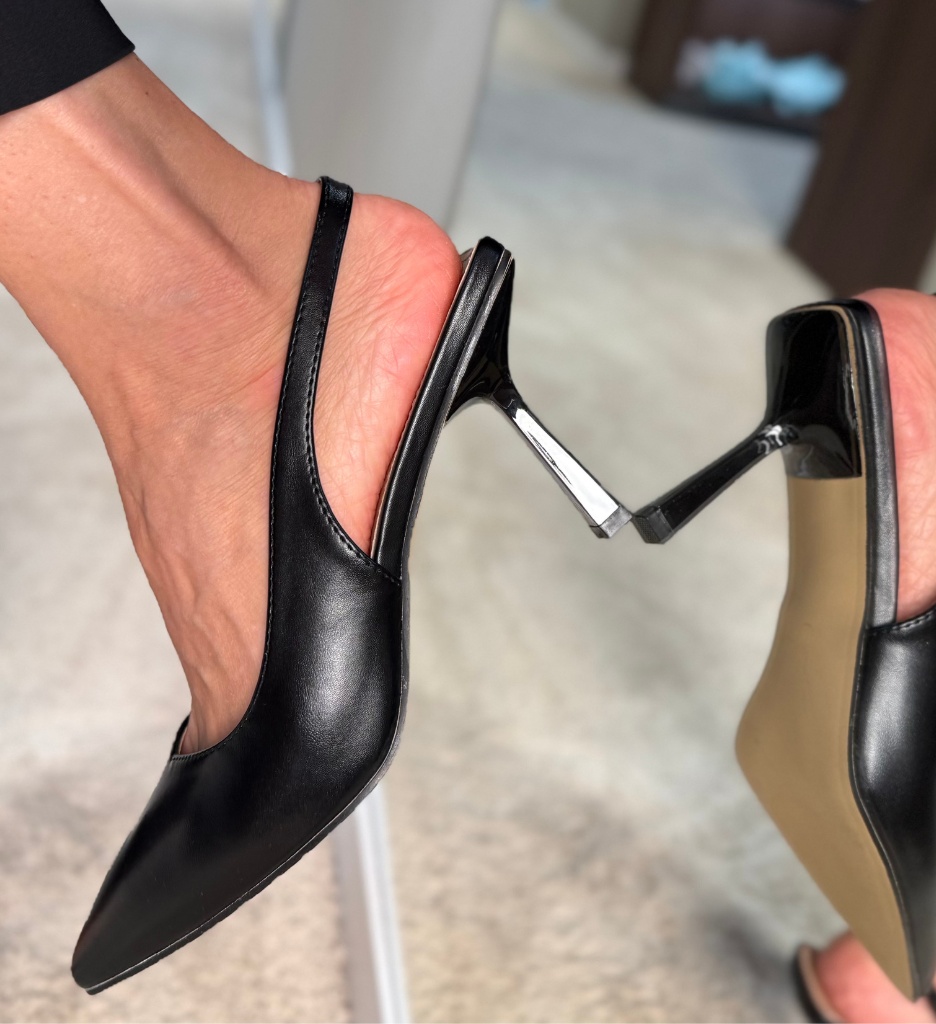 Pantofi Testle Negri Eleganți cu Toc