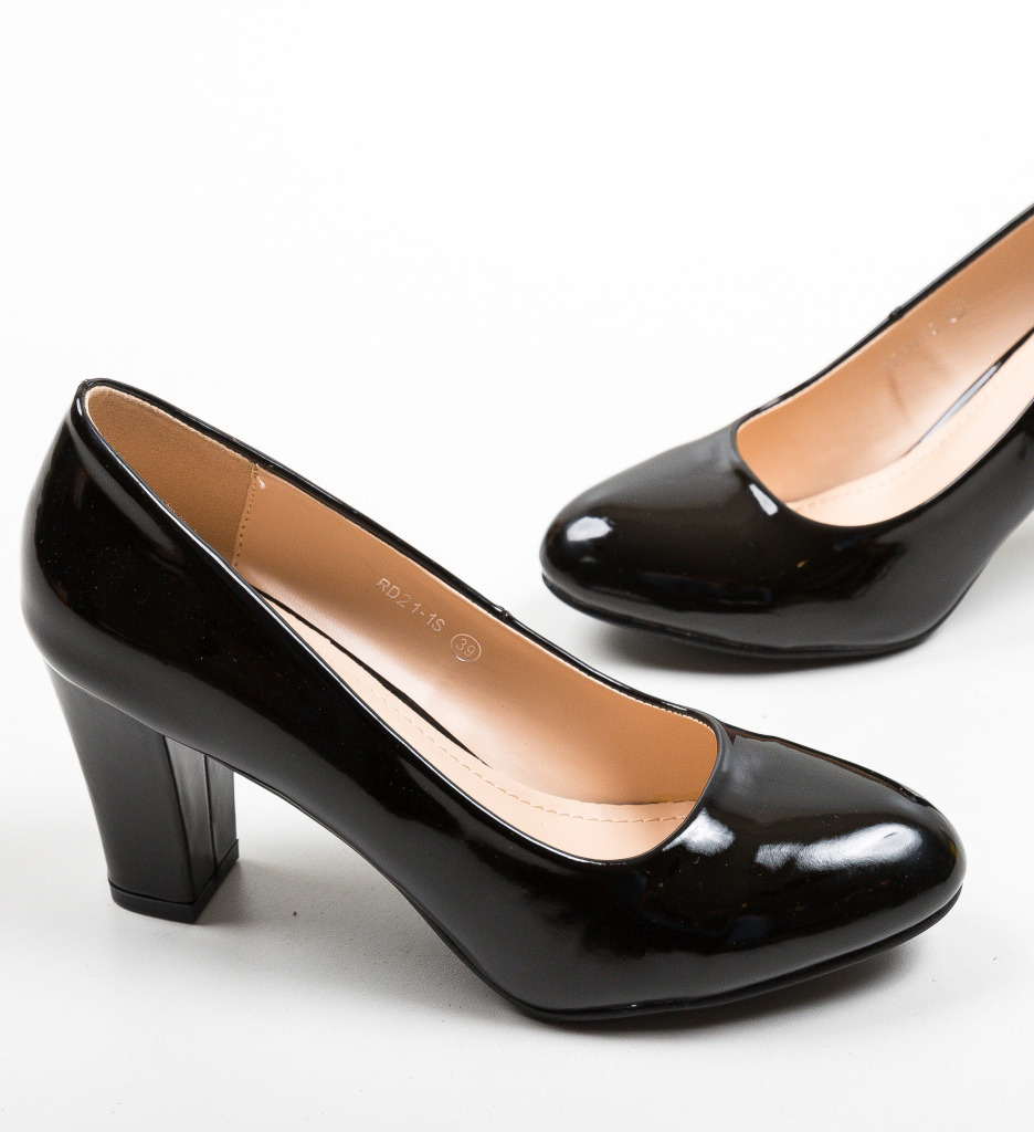 Pantofi Esouma Negri Eleganți cu Toc - imagine 4