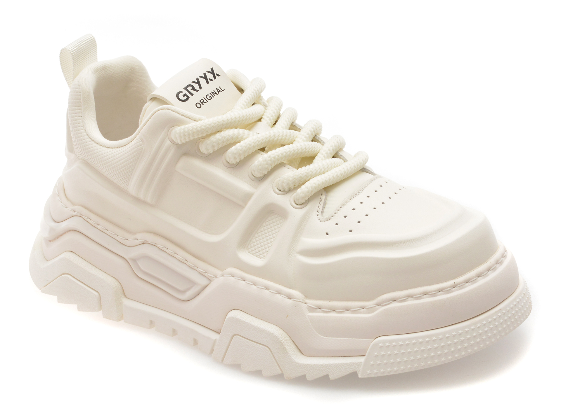 Pantofi sport GRYXX albi, piele naturală