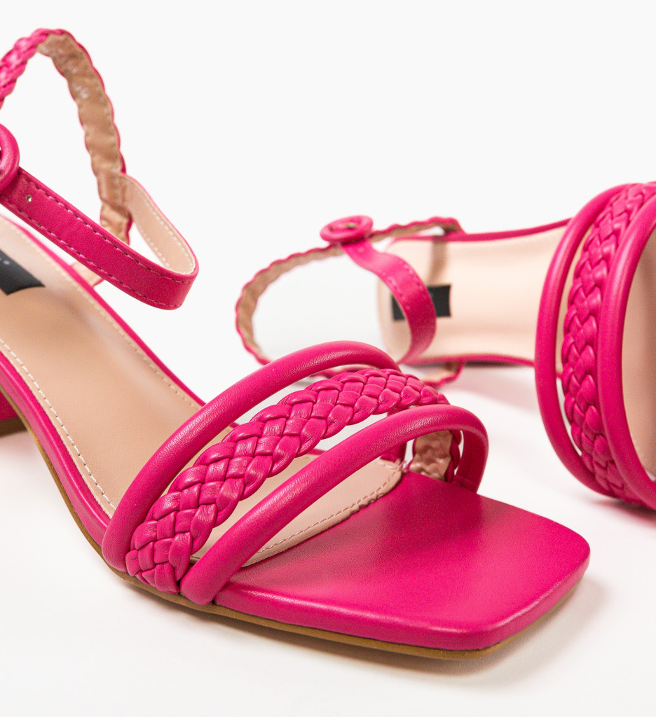 Sandale cu Toc Fuchsia Anna | Stil Refined - imagine 8