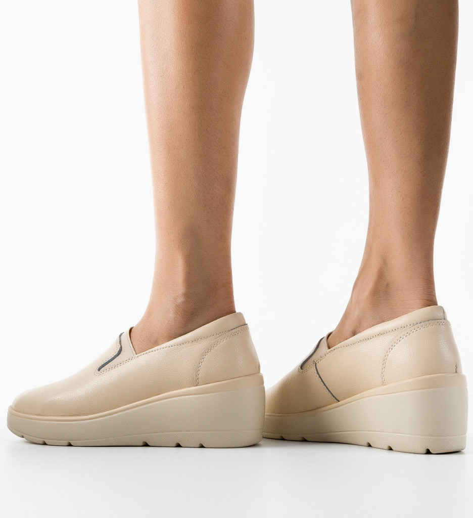 Pantofi Casual Yanam Bej - Confort & Stil - imagine 3