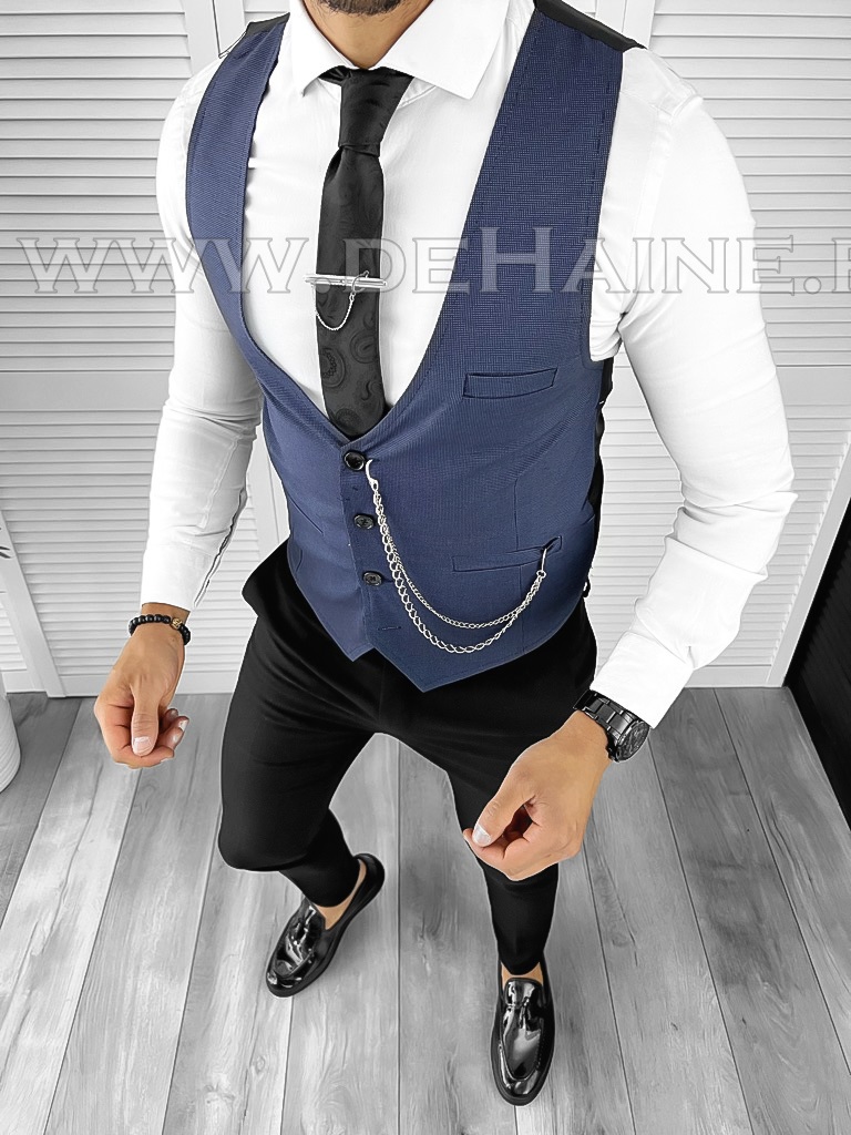 Vesta Barbati Bleumarin Slim Fit Eleganta