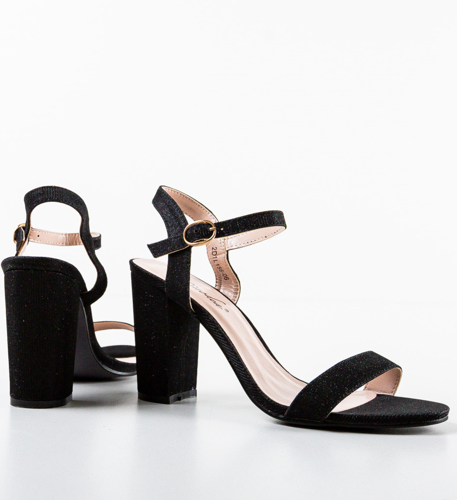 Sandale cu Toc Konas Negre | Eleganță Asigurată - imagine 7