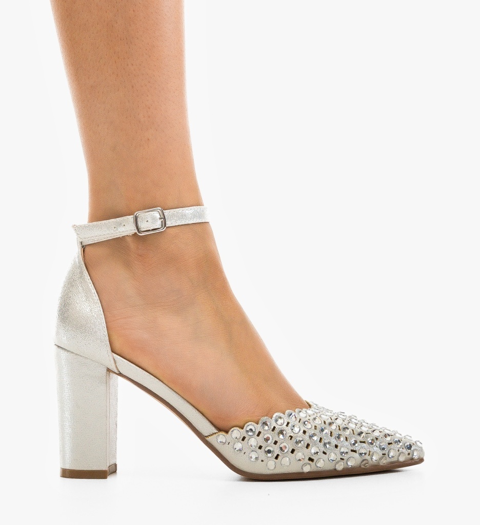 Pantofi dama Bampir Argintii Eleganți - imagine 6