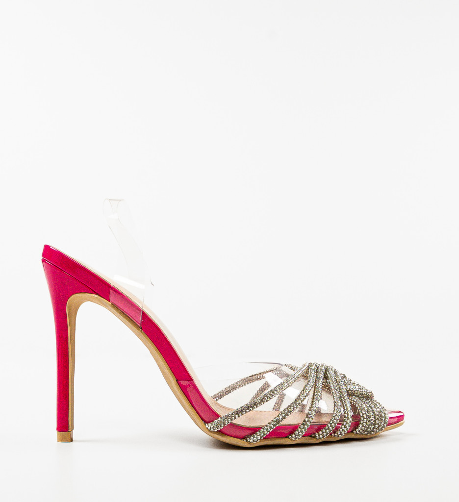 Pantofi Toc Fuchsia Eleganți Rawne - imagine 7