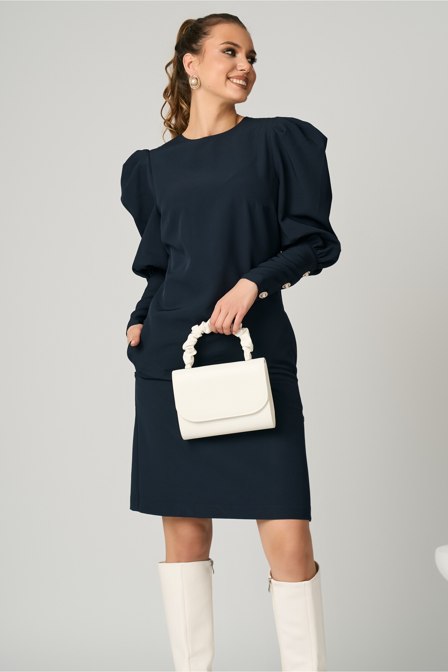 Rochie Office Bleumarin DY Fashion | Eleganta