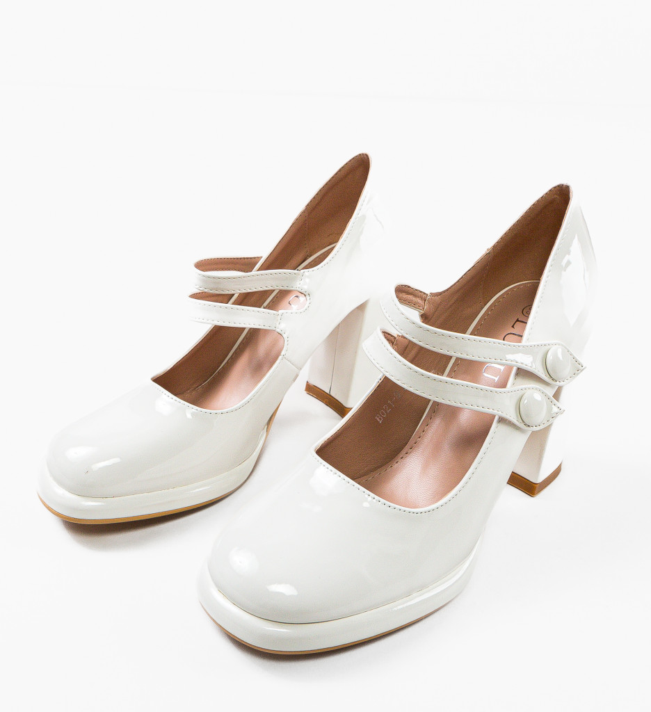 Pantofi Vintage Albi Eleganți - Stil Clasic Atemporal - imagine 2