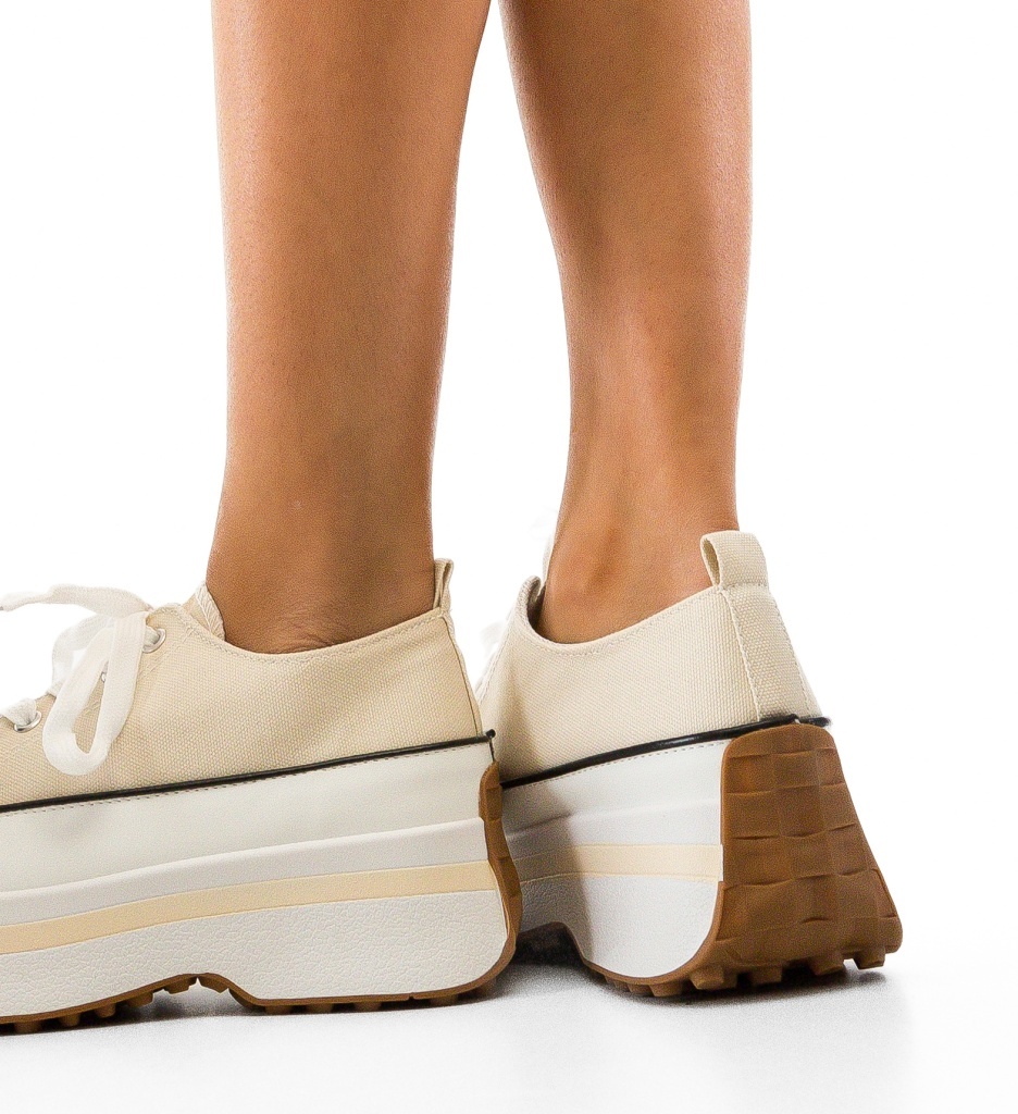 Sneakers Dama Marble Bej - Confort și Stil - imagine 2