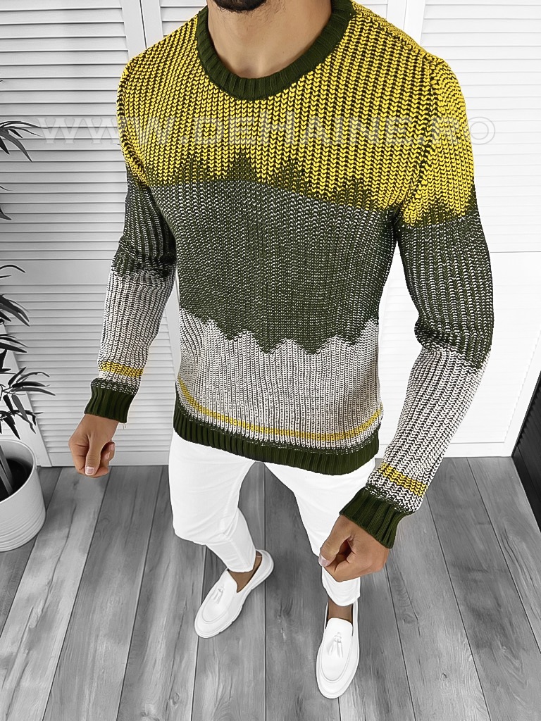 Pulover Barbati Slim Fit Elegant Bumbac