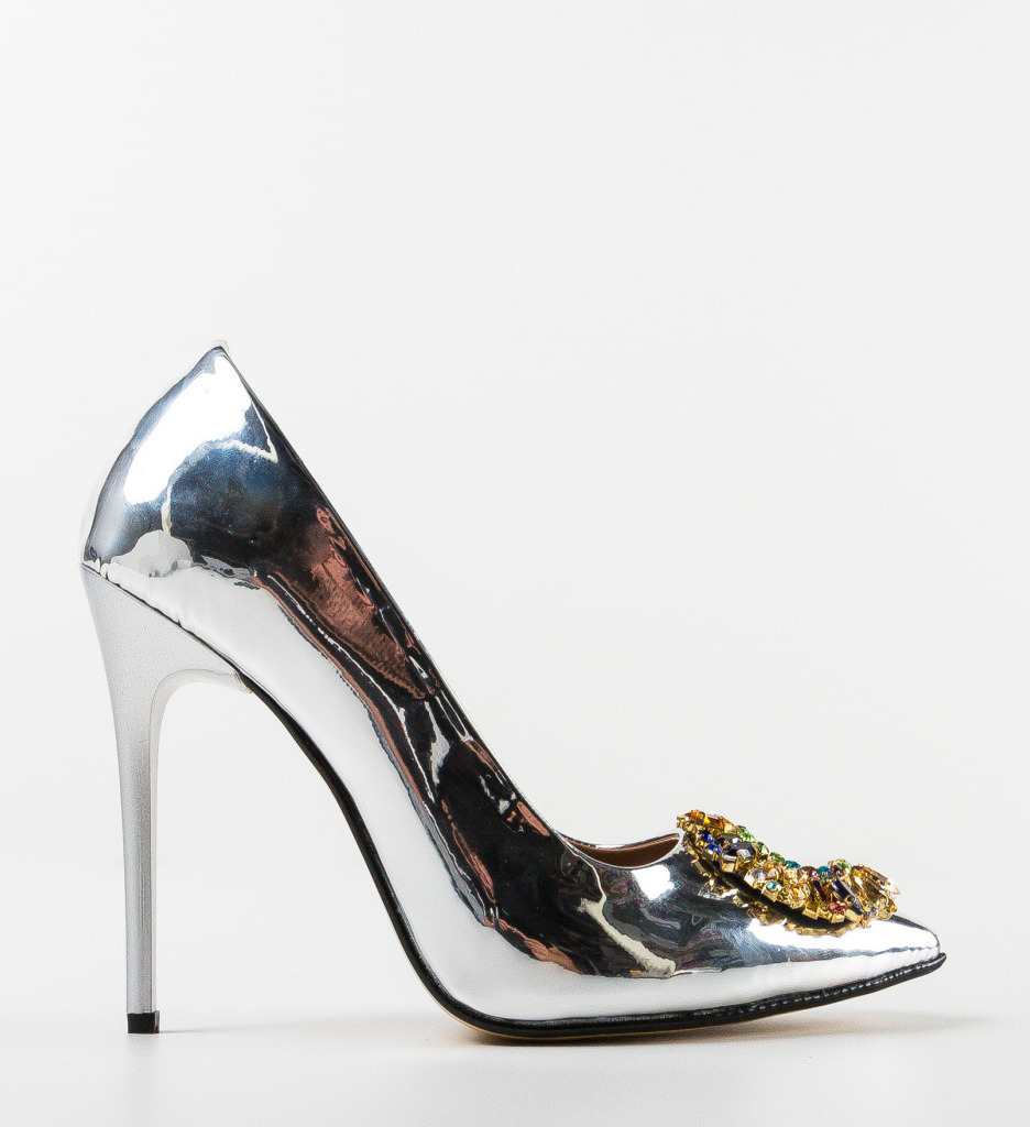 Pantofi dama Laha Argintii - Eleganta si Stil - imagine 4