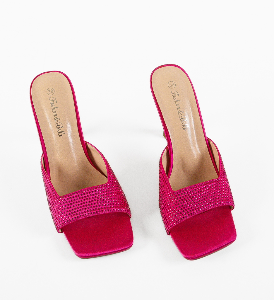 Saboti Dama Faun Fuchsia cu Toc Eleganti - imagine 6