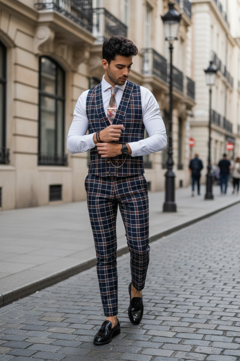 Compleu Barbati Vesta + Pantaloni Slim Fit - imagine 2