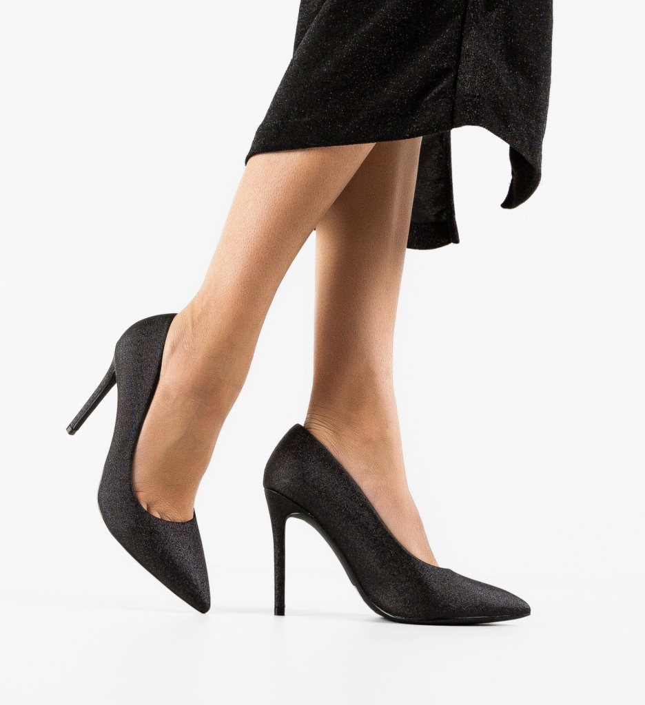 Pantofi cu Toc Silica Negri - Eleganță Asigurată - imagine 2