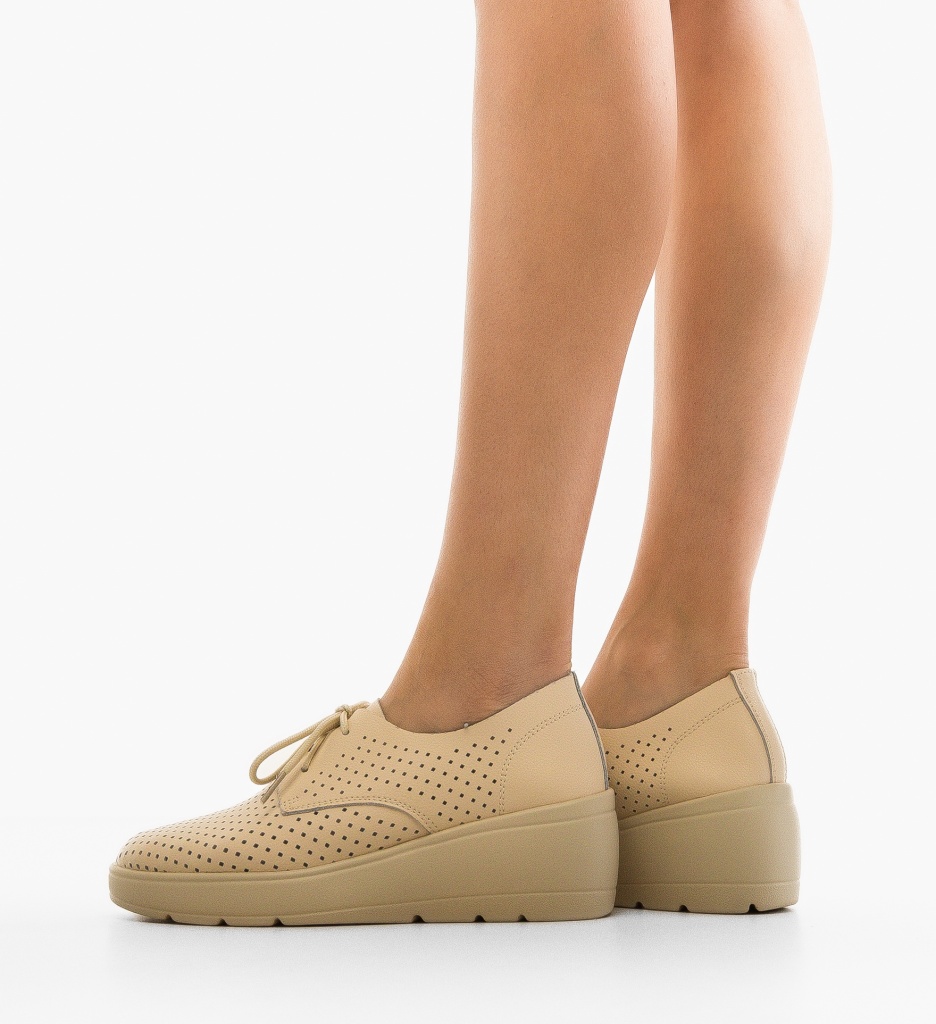 Platforme Dama Mersonk Bej | Confort & Stil - imagine 2