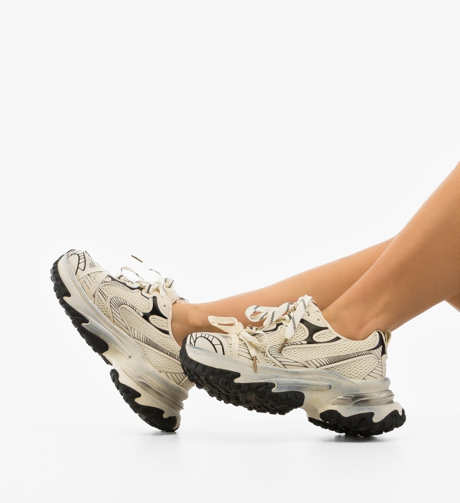 Sneakers Dama Rarrw Bej - Confort și Stil - imagine 3