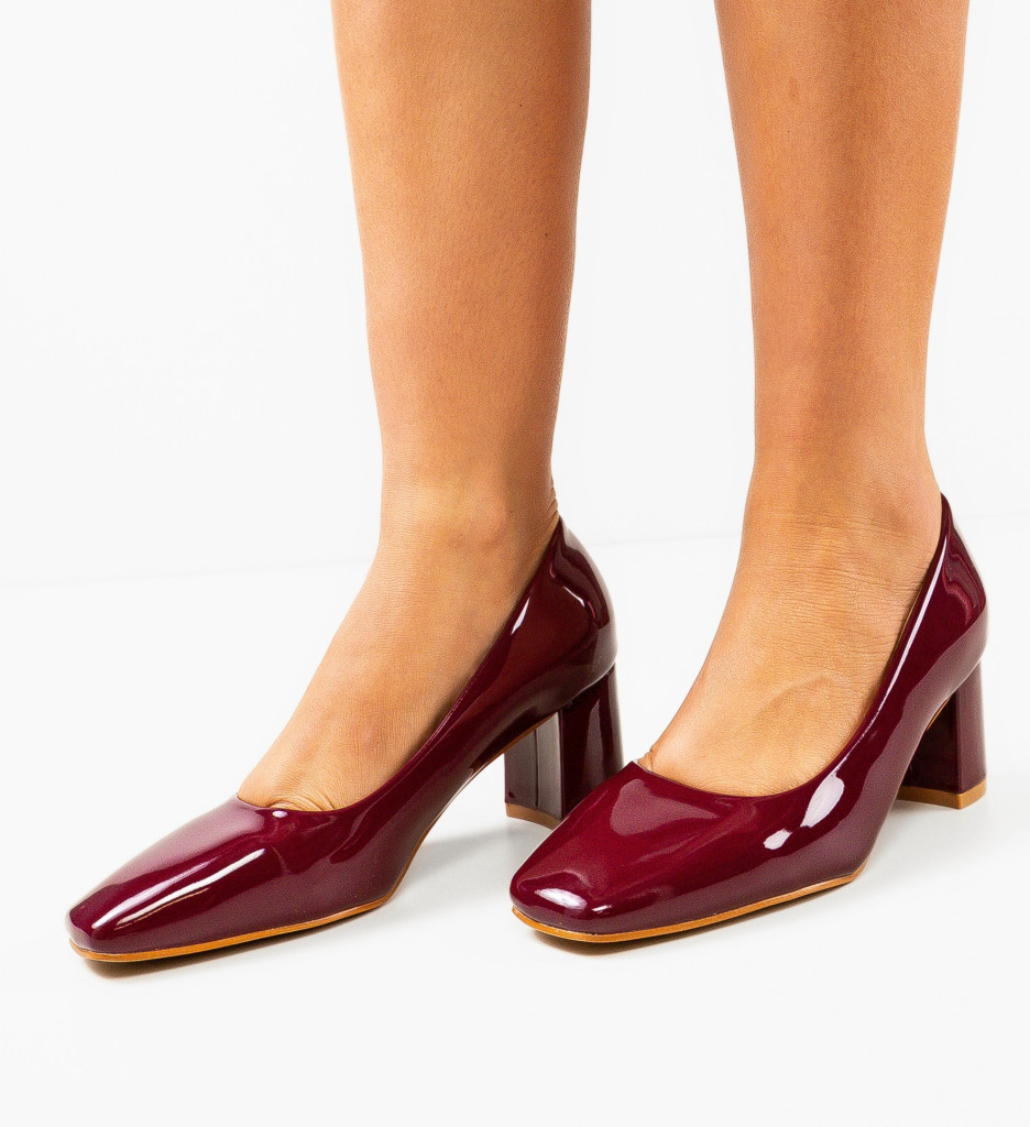 Pantofi Dama Phelps Grena | Toc Elegant si Comod - imagine 3