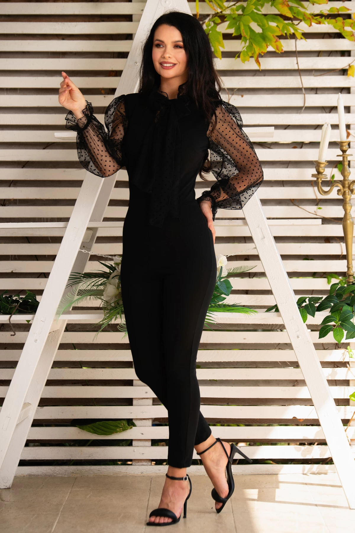 Salopeta Eleganta Chanttal cu Maneci Tulle