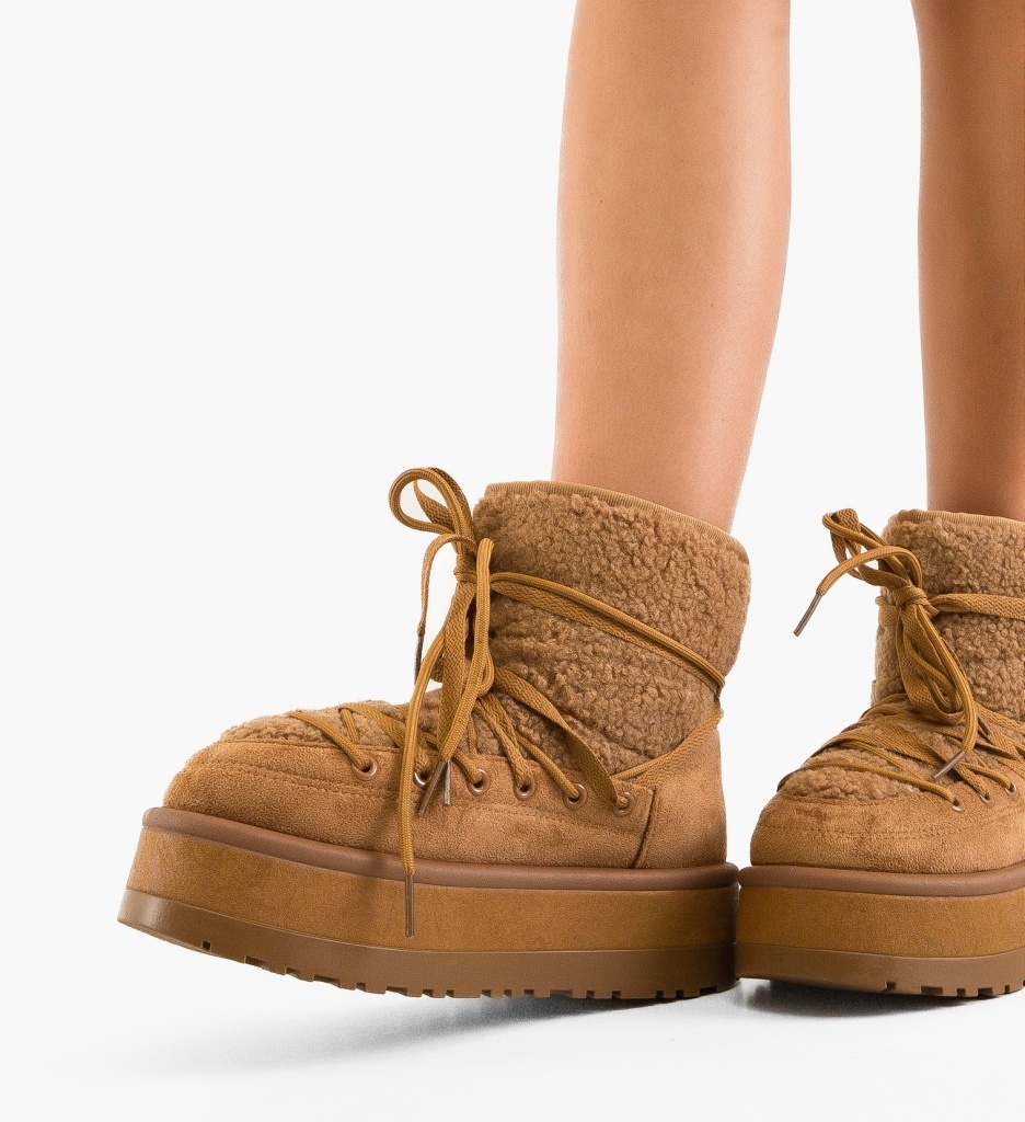 Ghete Dama Safine Camel Elegante și Confortabile - imagine 4