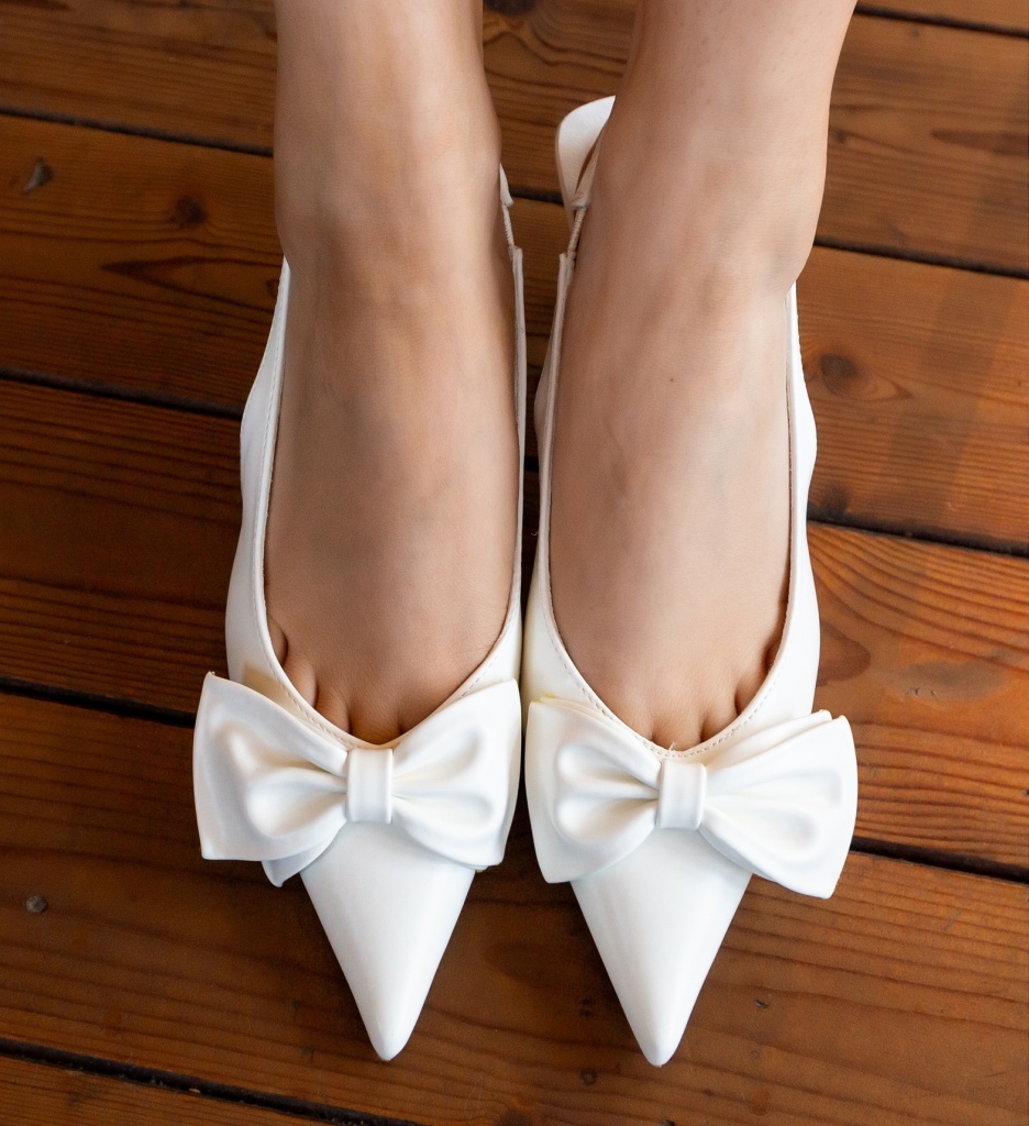 Pantofi Stiletto Dama Tomic Albi Eleganți - imagine 3