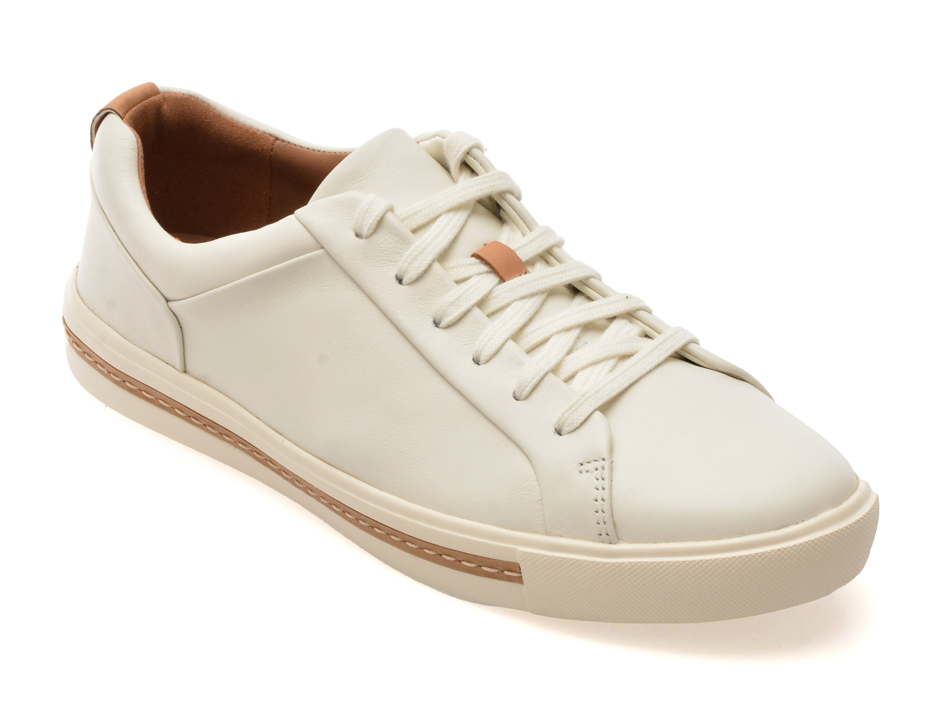 Pantofi Clarks UN MAUI LACE albi din piele