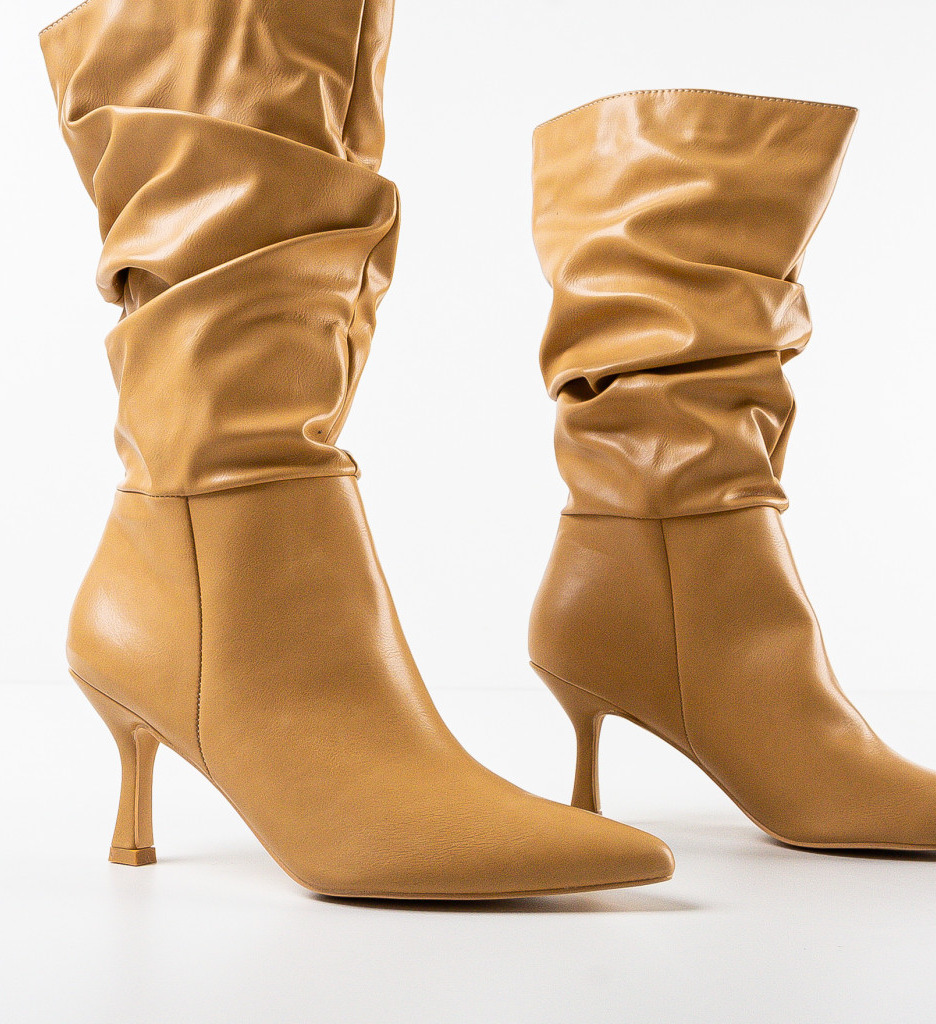 Cizme Dama Long Bej Elegante - imagine 6