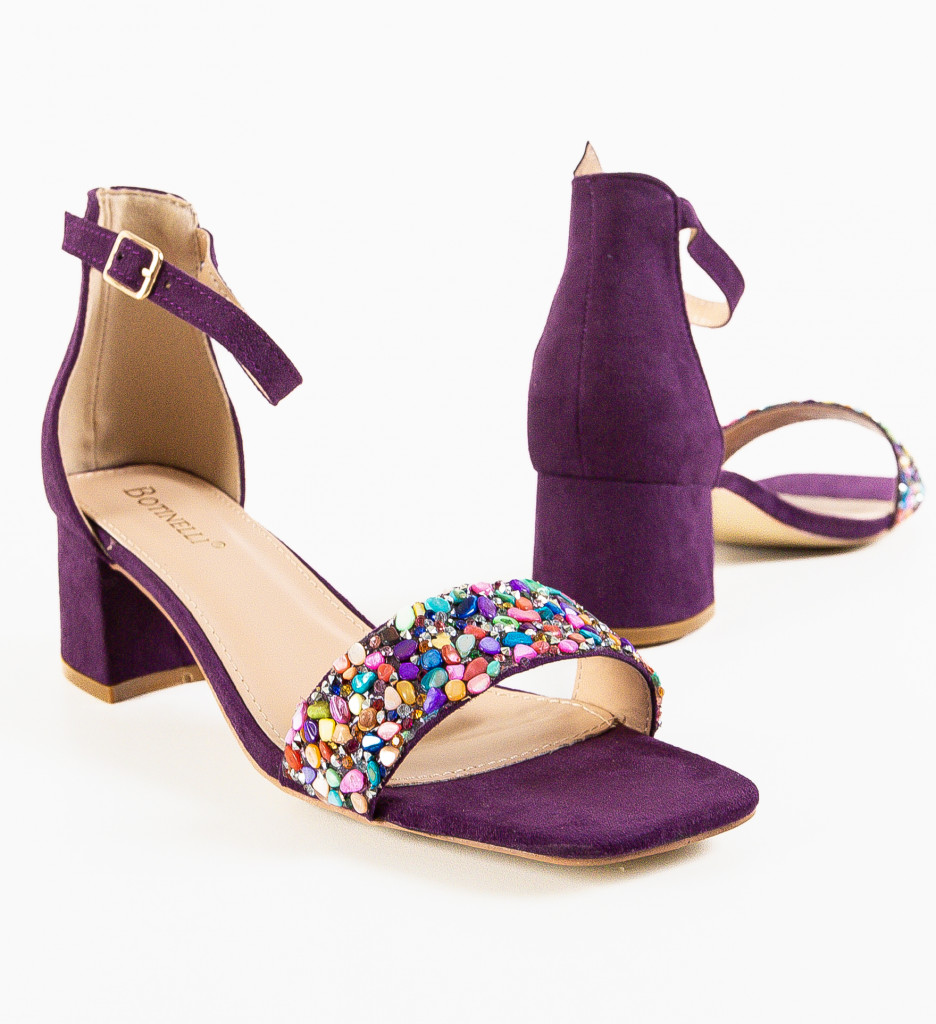 Sandale Mooren Mov Elegante cu Toc - imagine 7