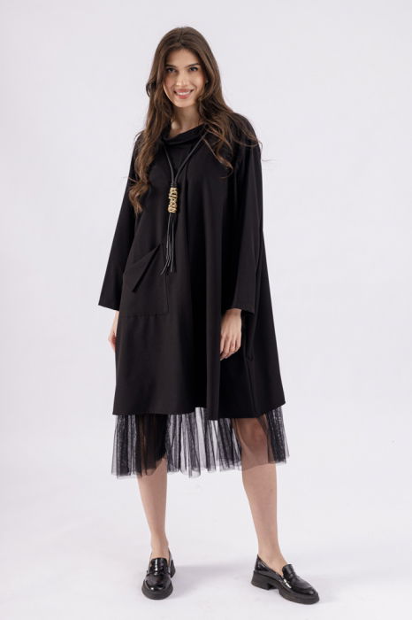 Rochie Neagra Oversize 2-in-1 | Shopika