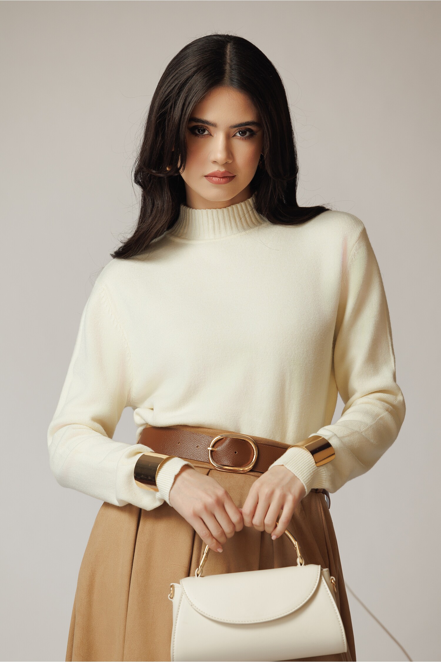 Bluza Tricot Ivory cu Gurer Casual