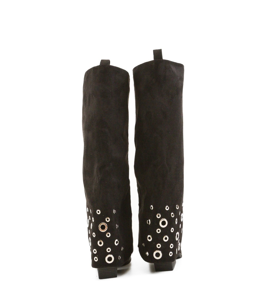 Cizme Dama Leop Negre Elegante - imagine 3