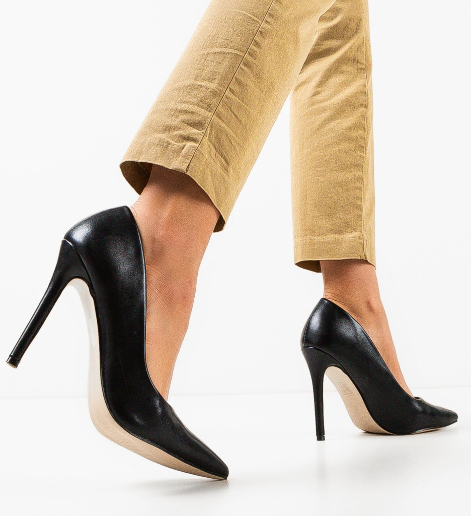 Pantofi Toc Plazyn Negri - Eleganță și Stil - imagine 2