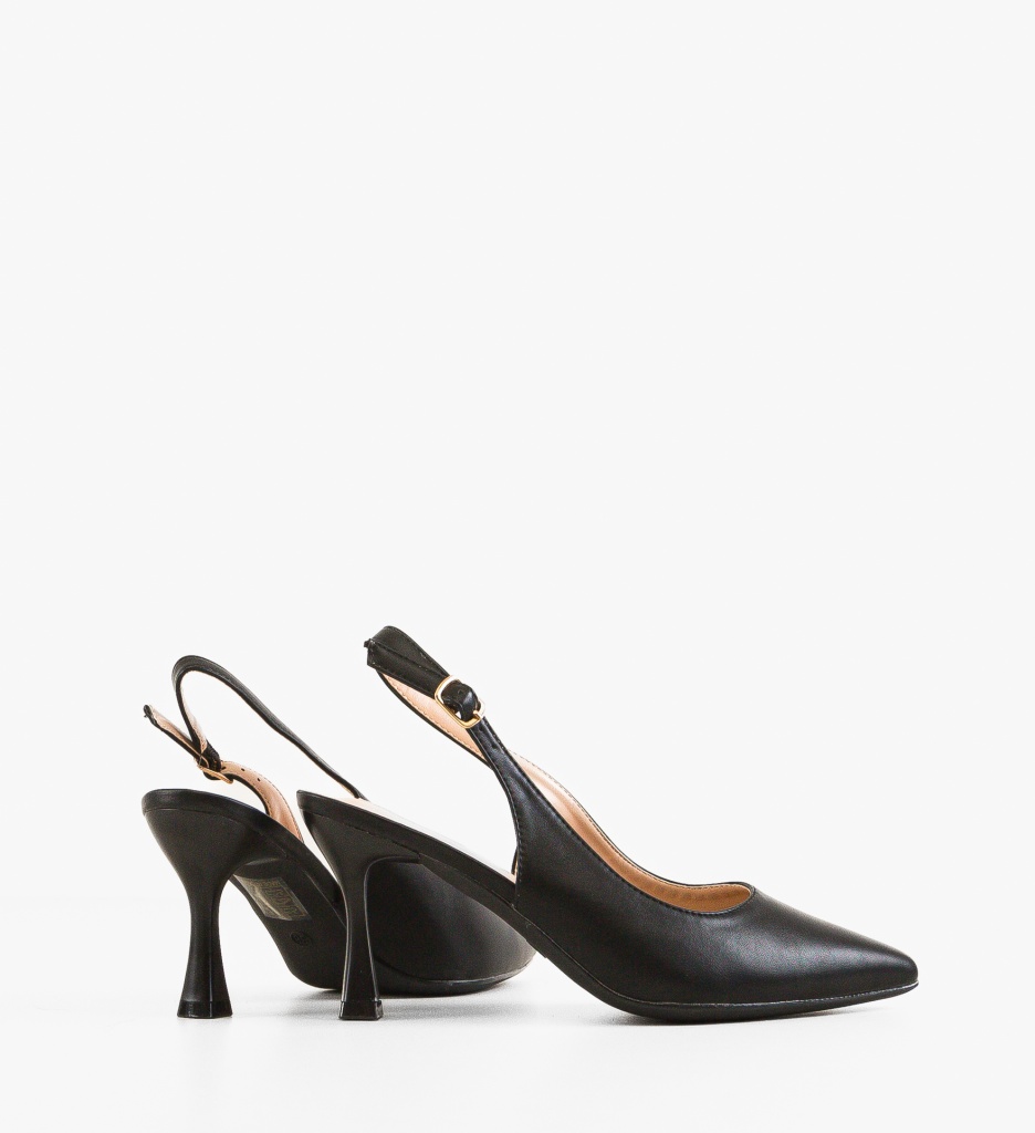 Pantofi Sanders Negri Eleganți cu Toc - imagine 4