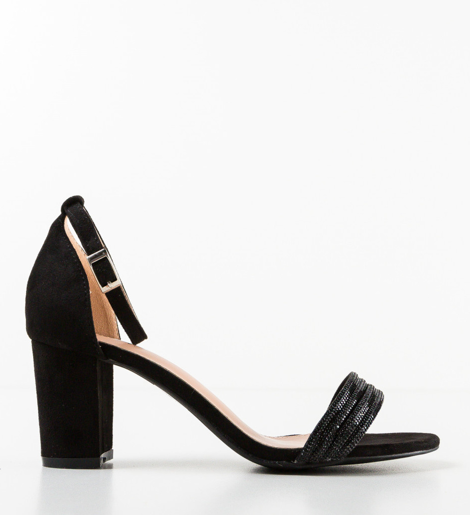 Sandale Ogan Negre cu Toc Elegant - imagine 4