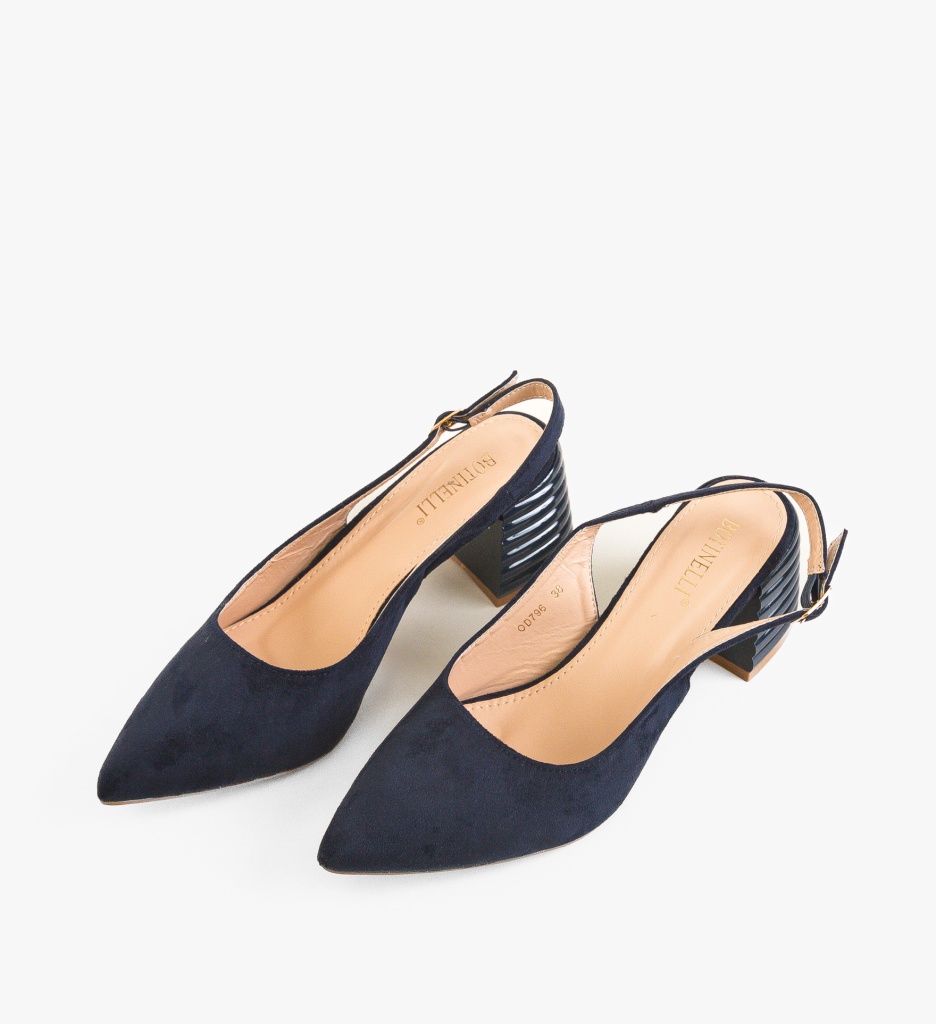 Pantofi Dama Westley Bleumarin cu Toc Eleganți - imagine 5