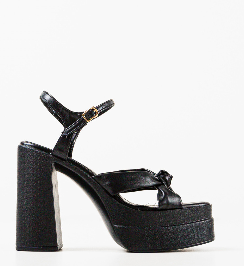 Sandale cu toc Finch Negre | Eleganță și Stil - imagine 5