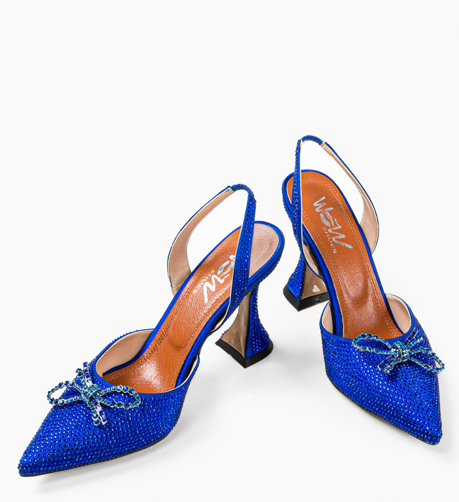 Pantofi dama Partyun albastri eleganți cu toc