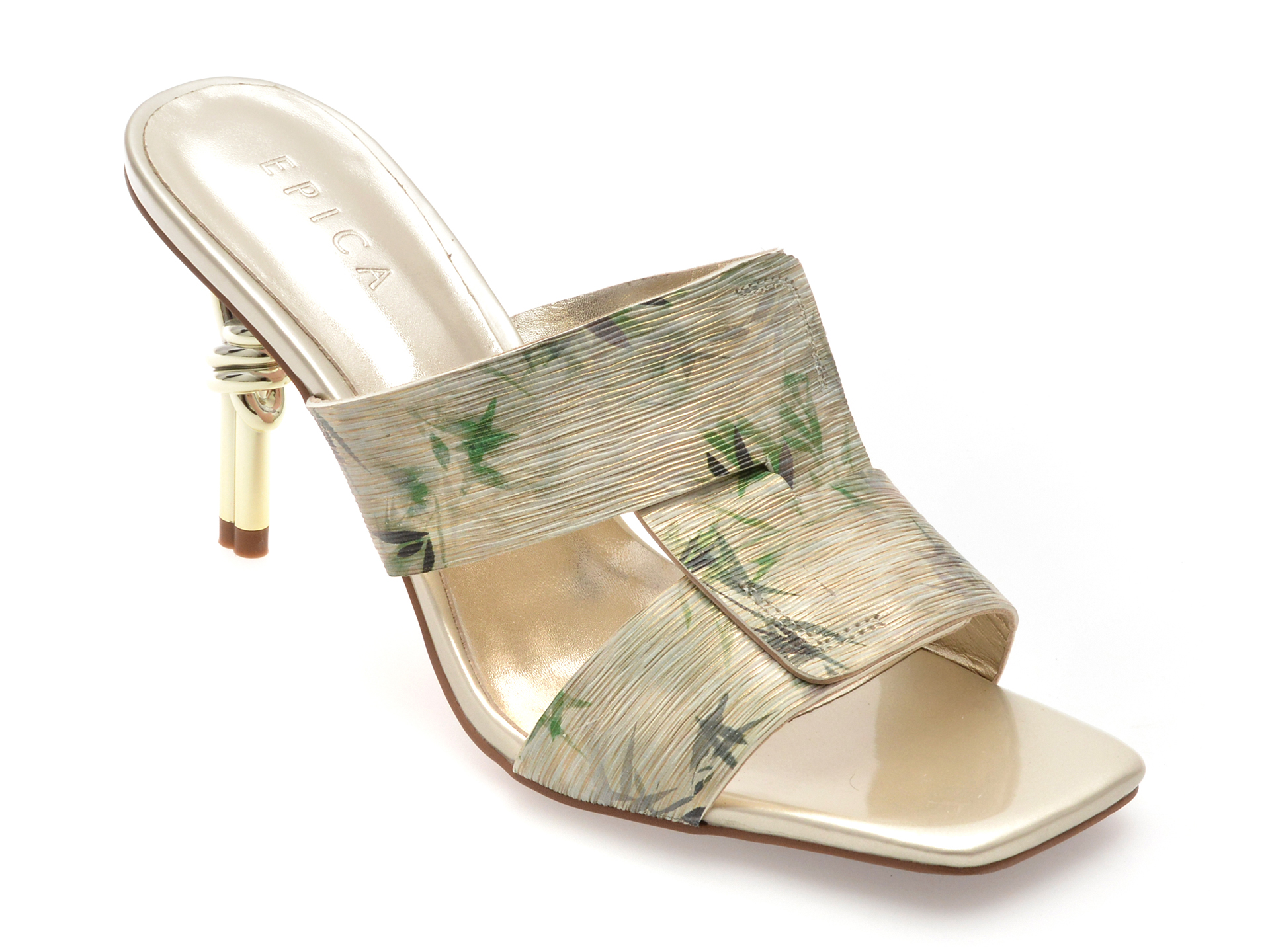 Papuci Epica Auriu Piele Naturală - Eleganță Premium