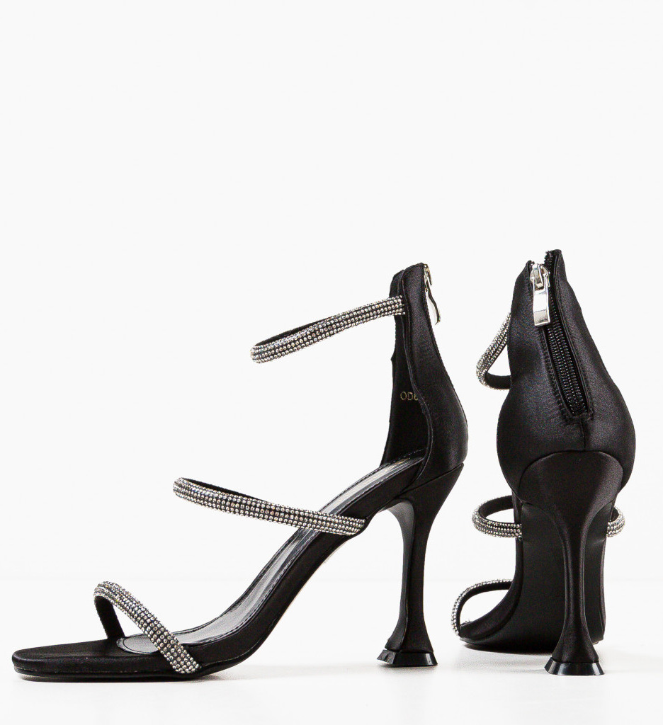 Sandale Dama Elegante Teset Negre cu Toc - imagine 7