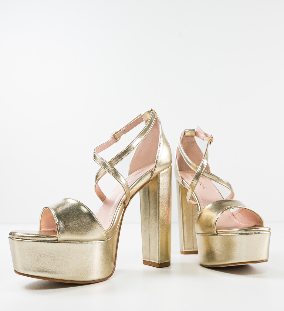 Sandale cu Toc Stella Aurii - Eleganță de Ocazie - imagine 8