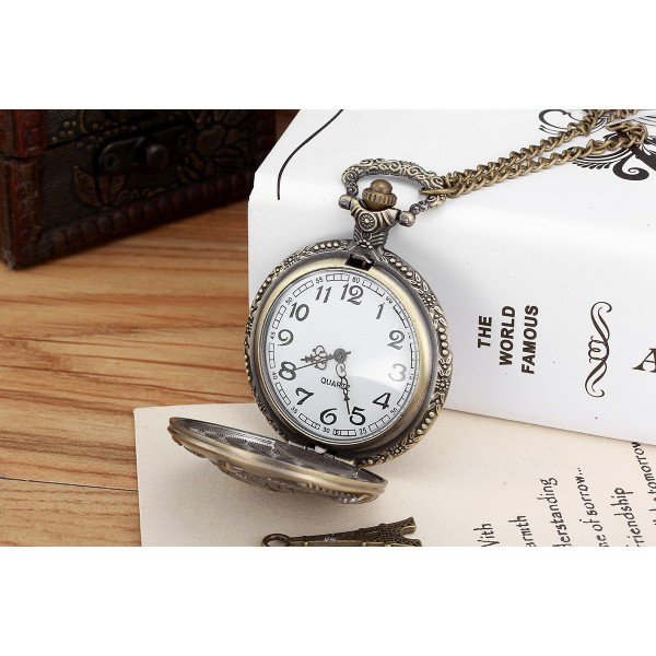 Ceas de buzunar Pava CS138 vintage cu lant, quartz - imagine 3