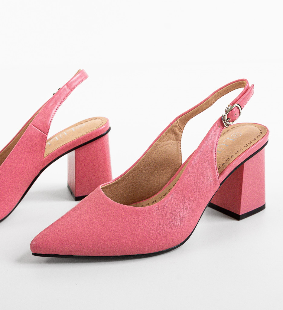 Pantofi Dama cu Toc Gracie Roz - Eleganți - imagine 5
