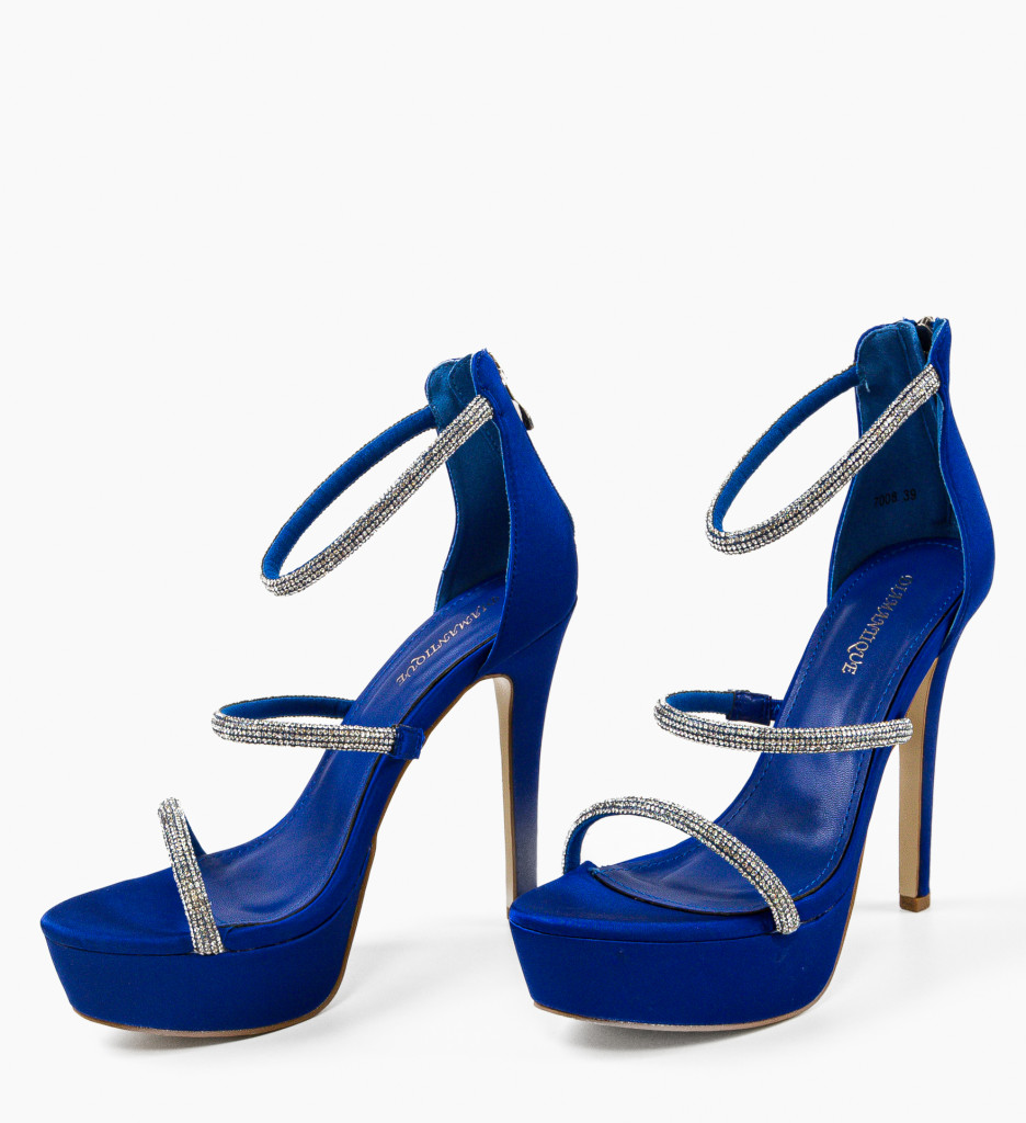 Sandale cu Toc Miilla | Eleganță Albastră - imagine 6