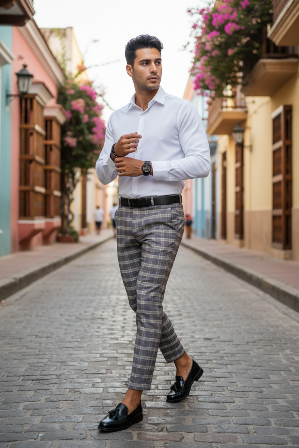 Pantaloni Barbati Eleganti in Carouri | Stil Office - imagine 2