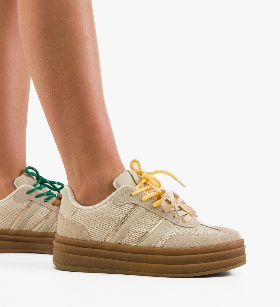 Sneakers Dama Boomby Bej 2 - Confort și Stil - imagine 5