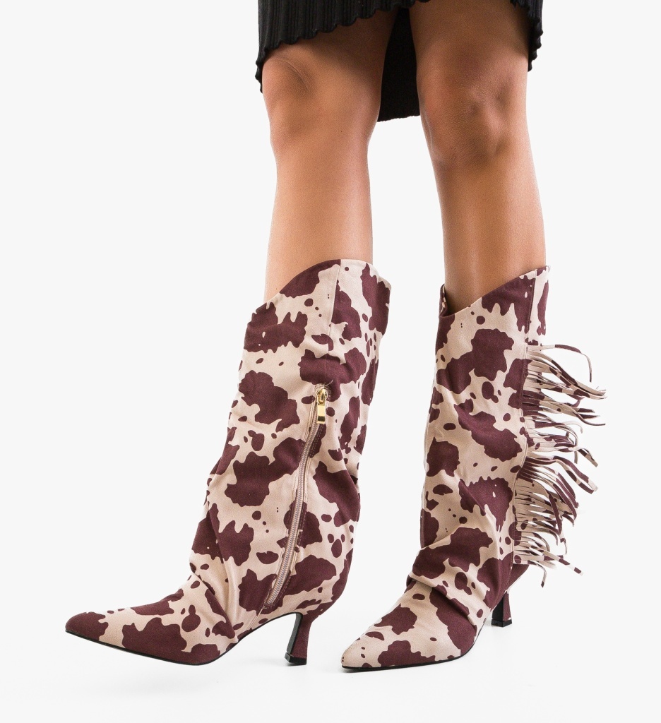Cizme Dama Farende Print - Eleganță și Stil - imagine 3